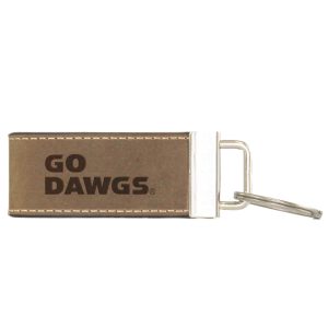 Crazyhorse Leather Key Fob - "GO DAWGS"