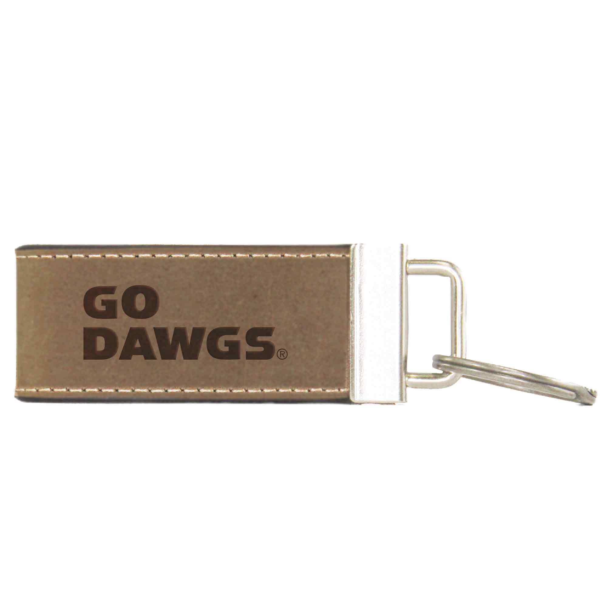Crazyhorse Leather Key Fob - "GO DAWGS"