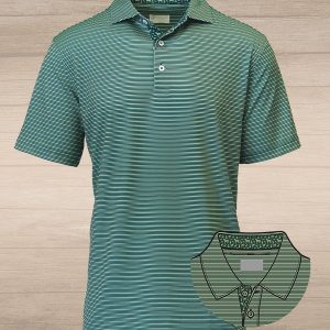 Glynn Stripe With Dogs Performance Polo – Forest & Sage