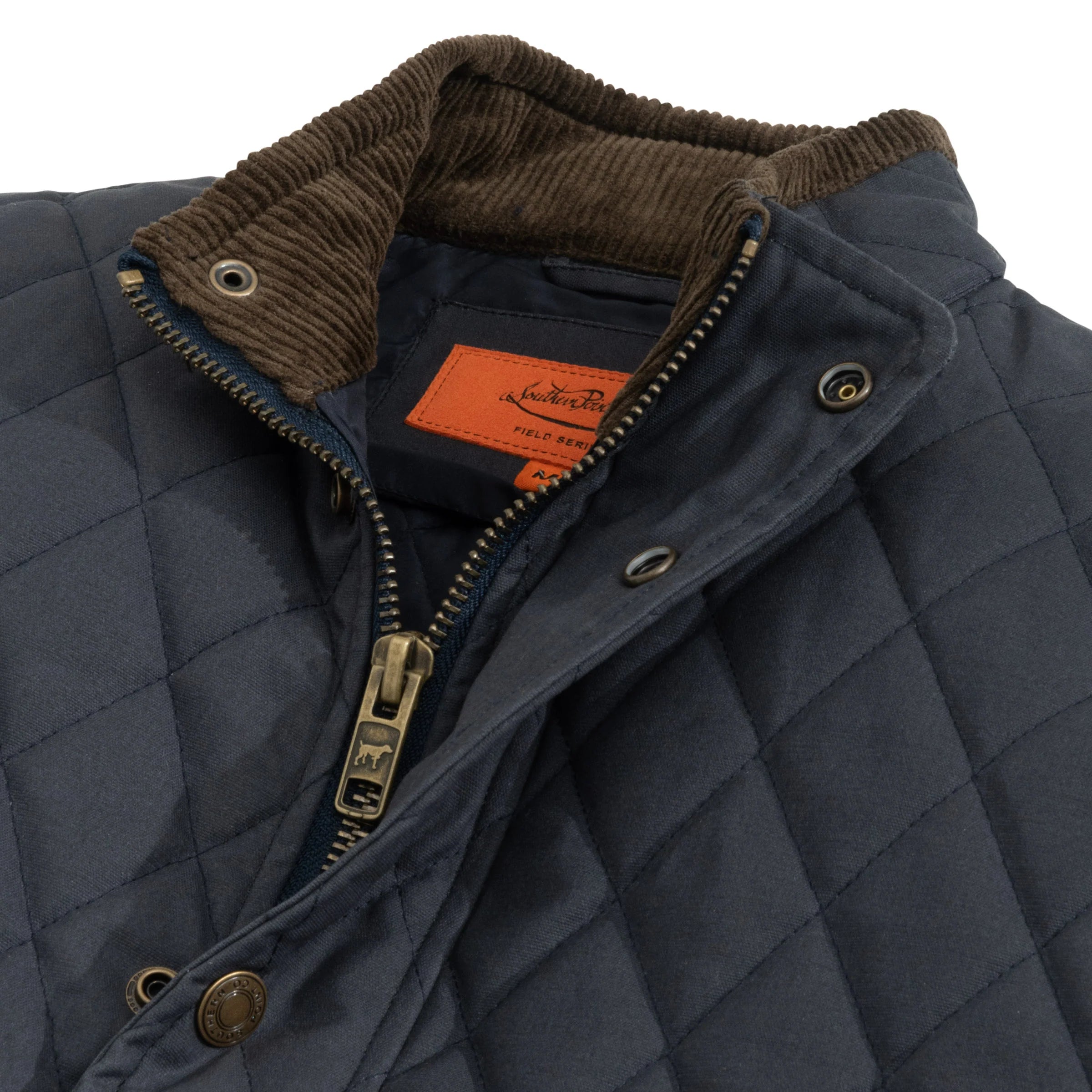 Heritage Wax Cotton Vest Navy - Image 4