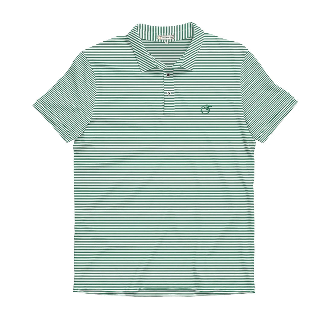 Pine Green & White Heathered Jasmine Performance Polo