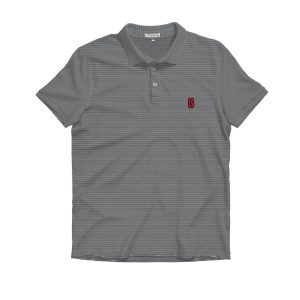 Block G Heathered Knockout Performance Polo - Charcoal & White