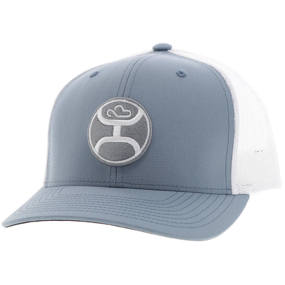 "Primo" Hat - Blue/White w/Grey & White Circle Patch
