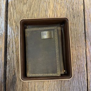 USA Flag Vintage Tan Trifold Wallet