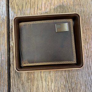 USA Flag Vintage Tan Passcase Wallet