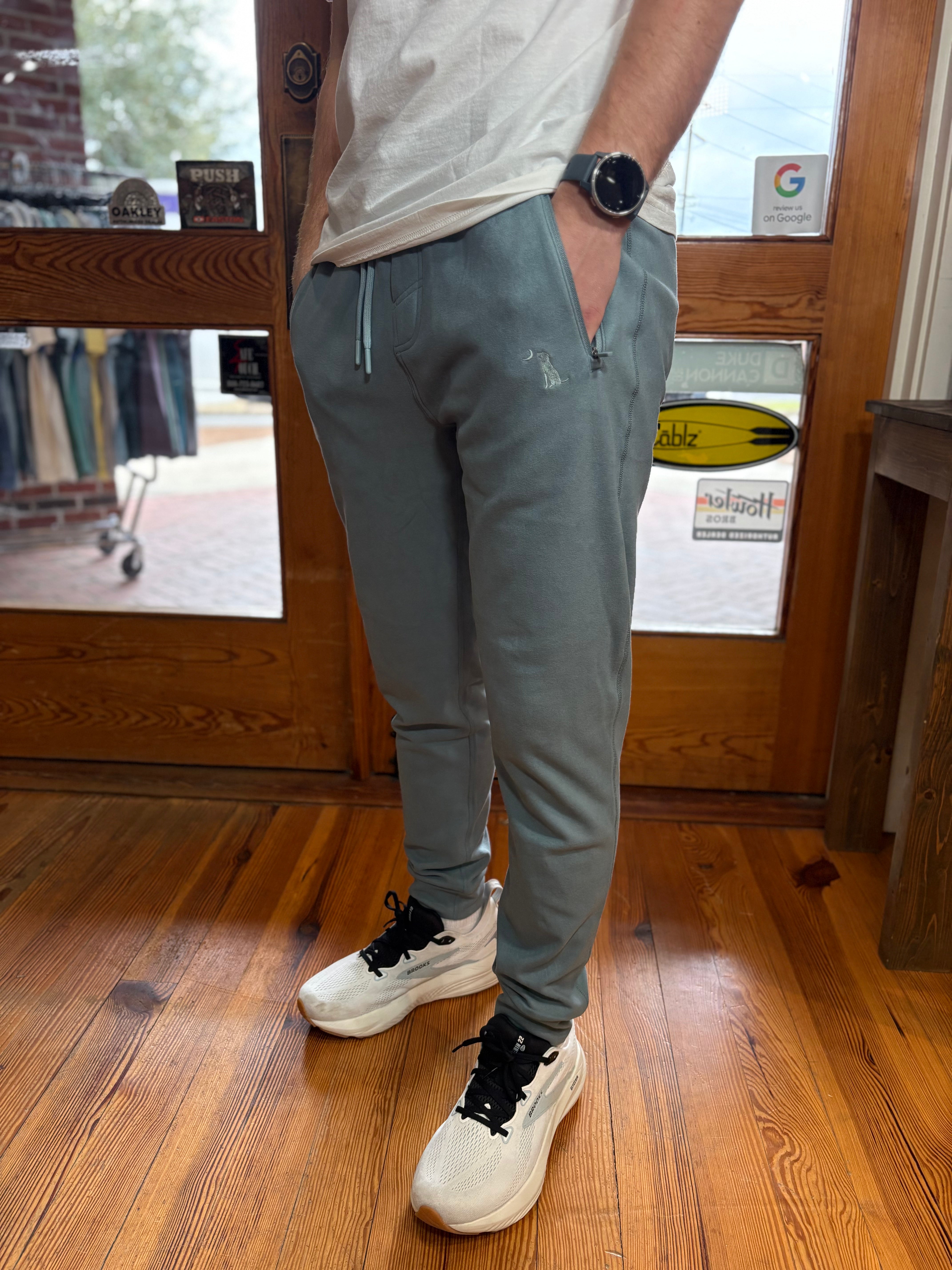 Velvet Fleece Joggers - Smoky Blue