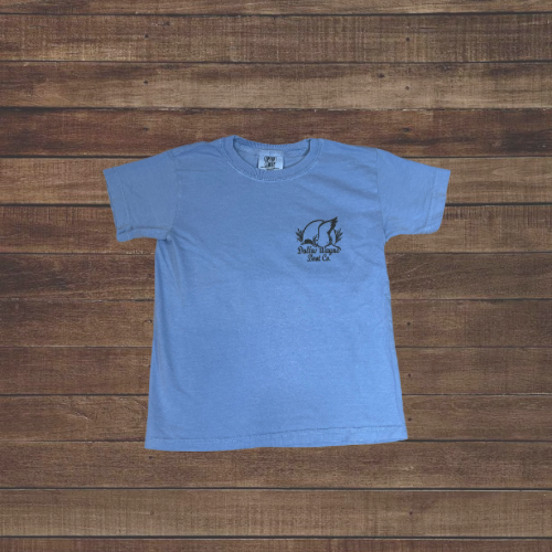 Youth Dallas Wayne Field Tee - Camo Badge - Flo Blue - Image 2