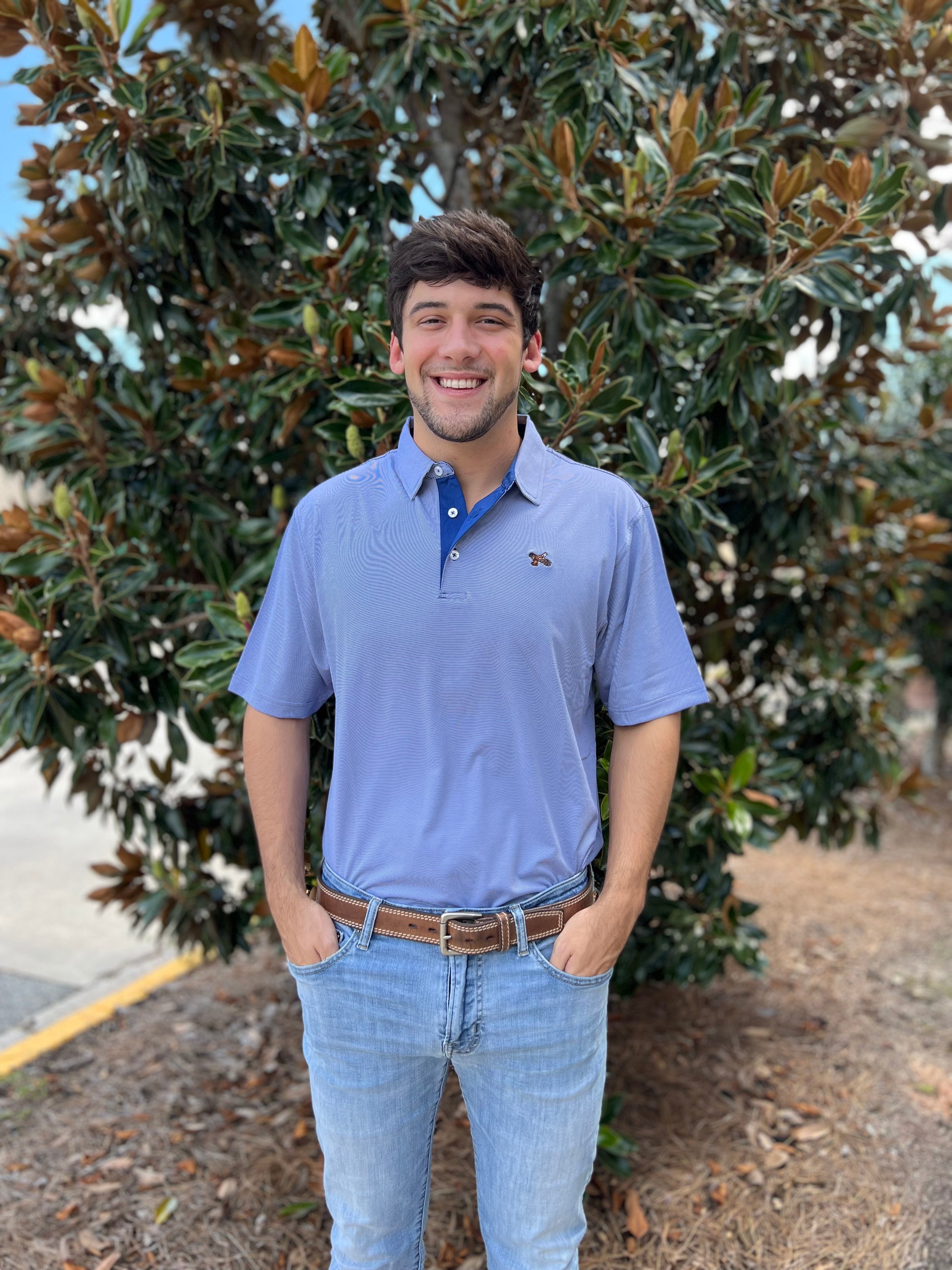 Quail Performance Polo - Navy/White