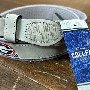 UGA Grey Oval G Embroidered Belt