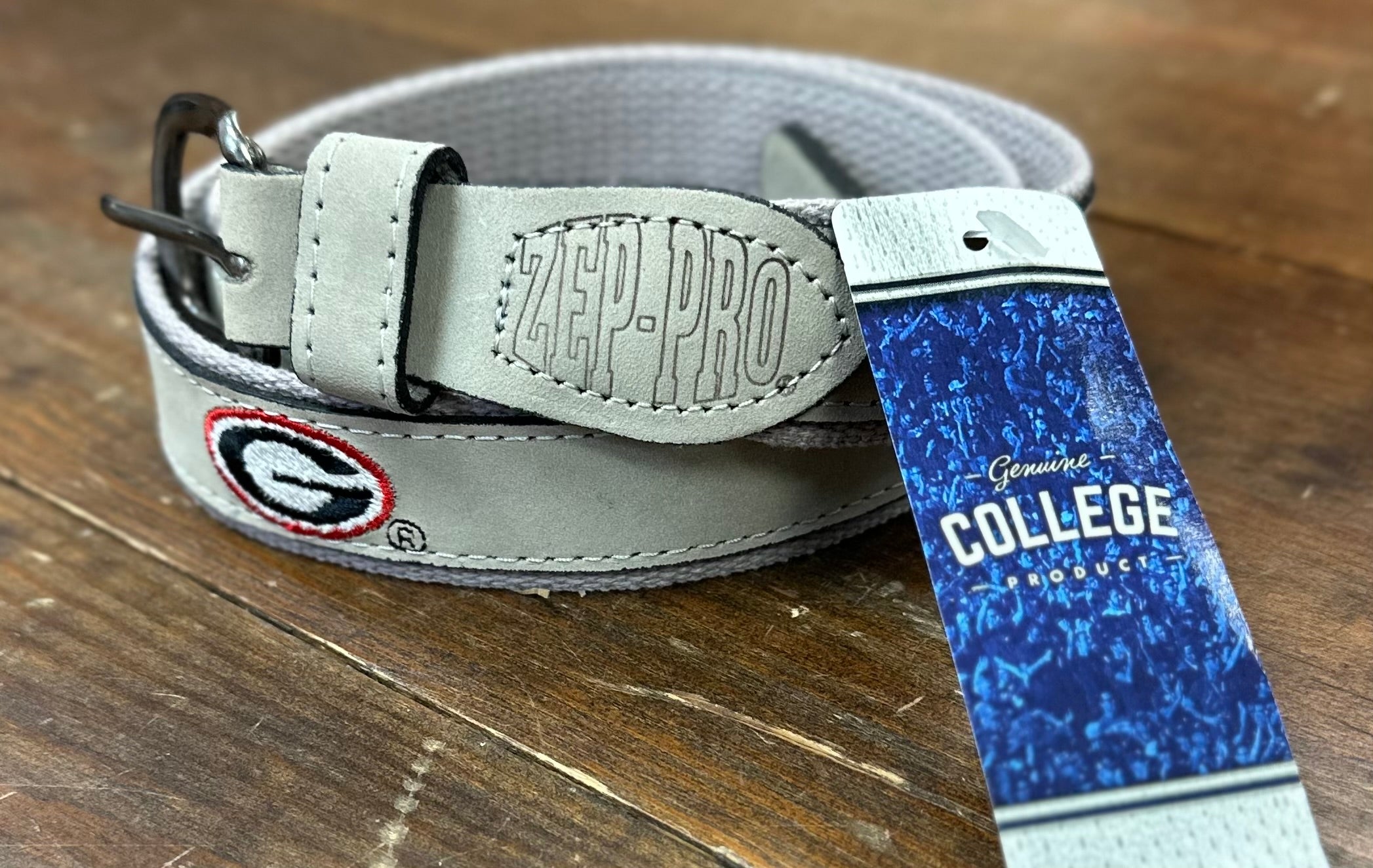 UGA Grey Oval G Embroidered Belt