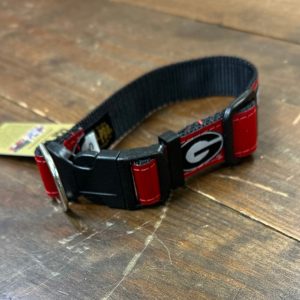 UGA Red/Black Oval G Adjustable Dog Collar