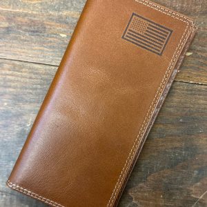 Tan Secretary Wallet - Embossed U.S. Flag