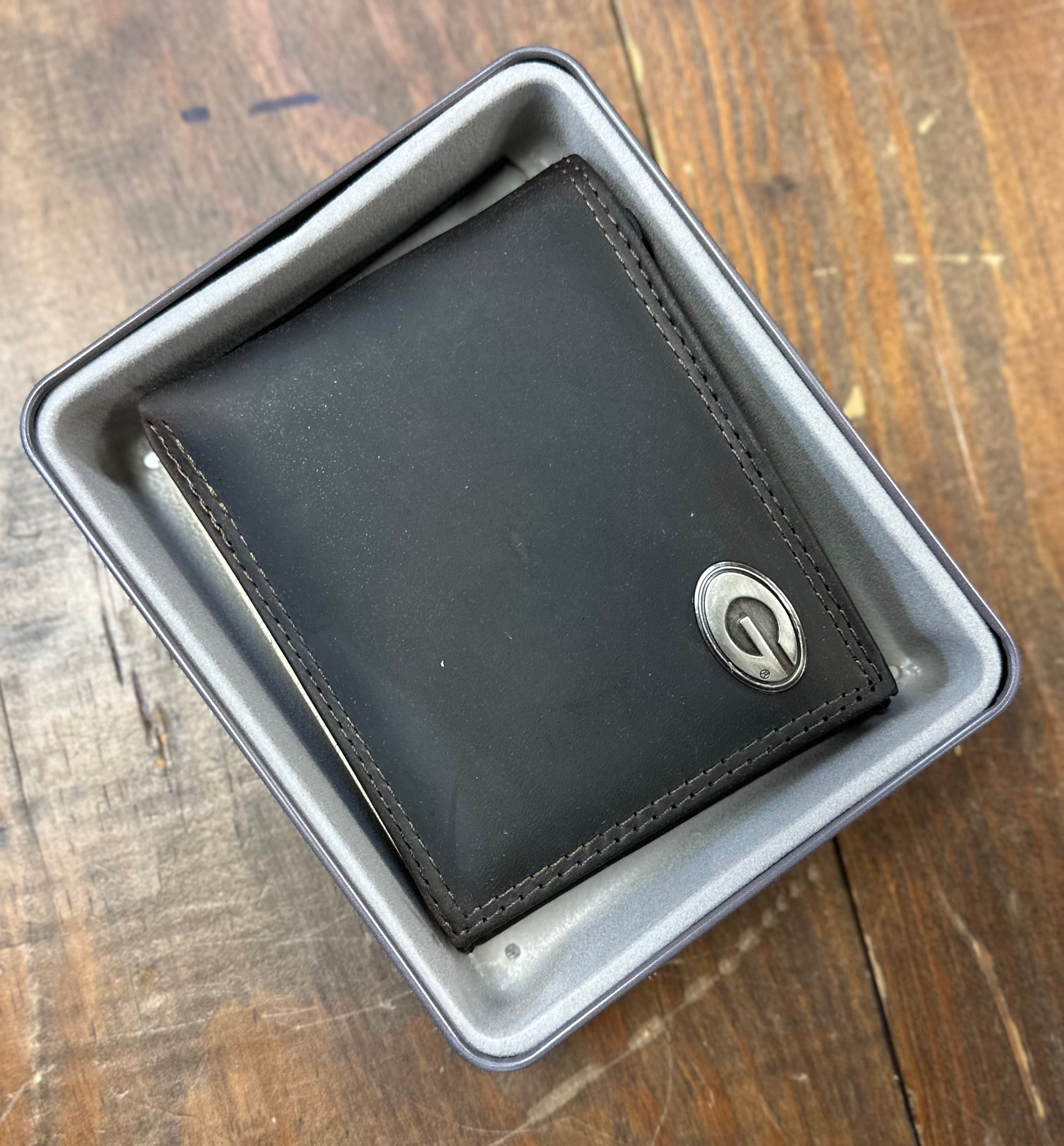 Light Brown Crazy Horse Bifold Wallet - UGA