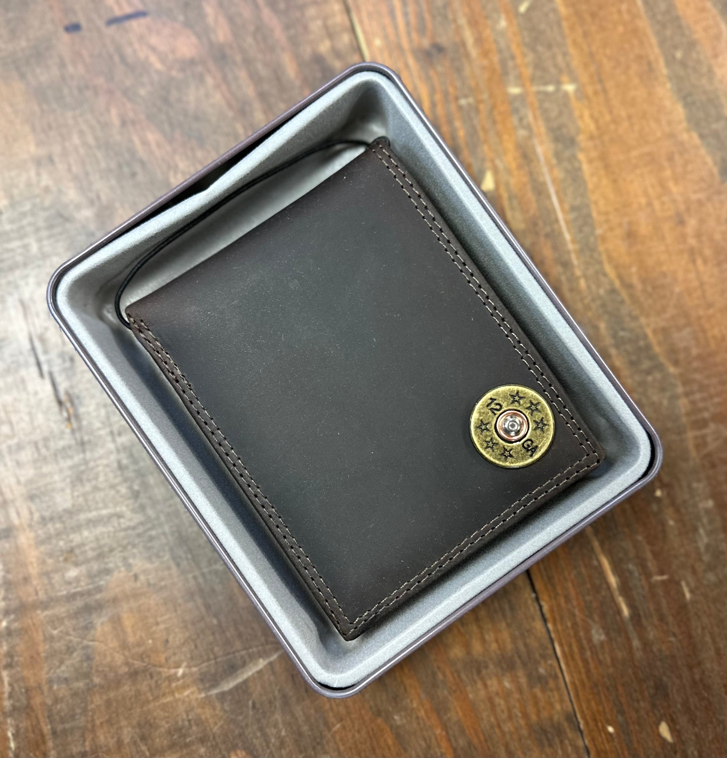 Light Brown Crazy Horse Bifold Wallet - Shotshell