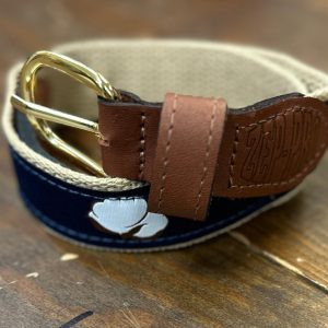 Ribbon Belt - Navy Cotton