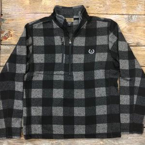 Dallas Wayne Black/ Gray Plaid 1/4 Zip