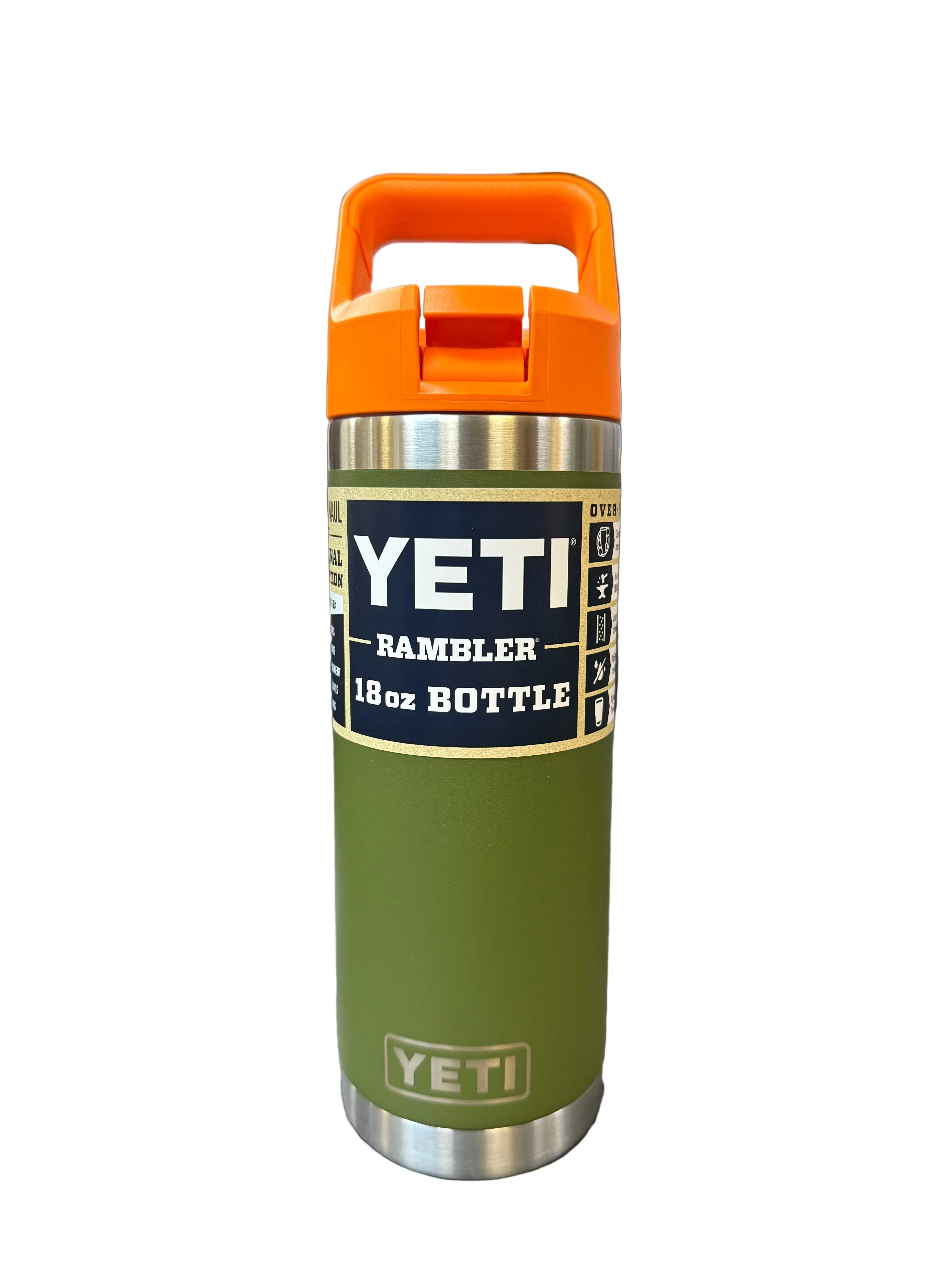 Rambler 18 oz Water Bottle - Olive / King Crab Orange
