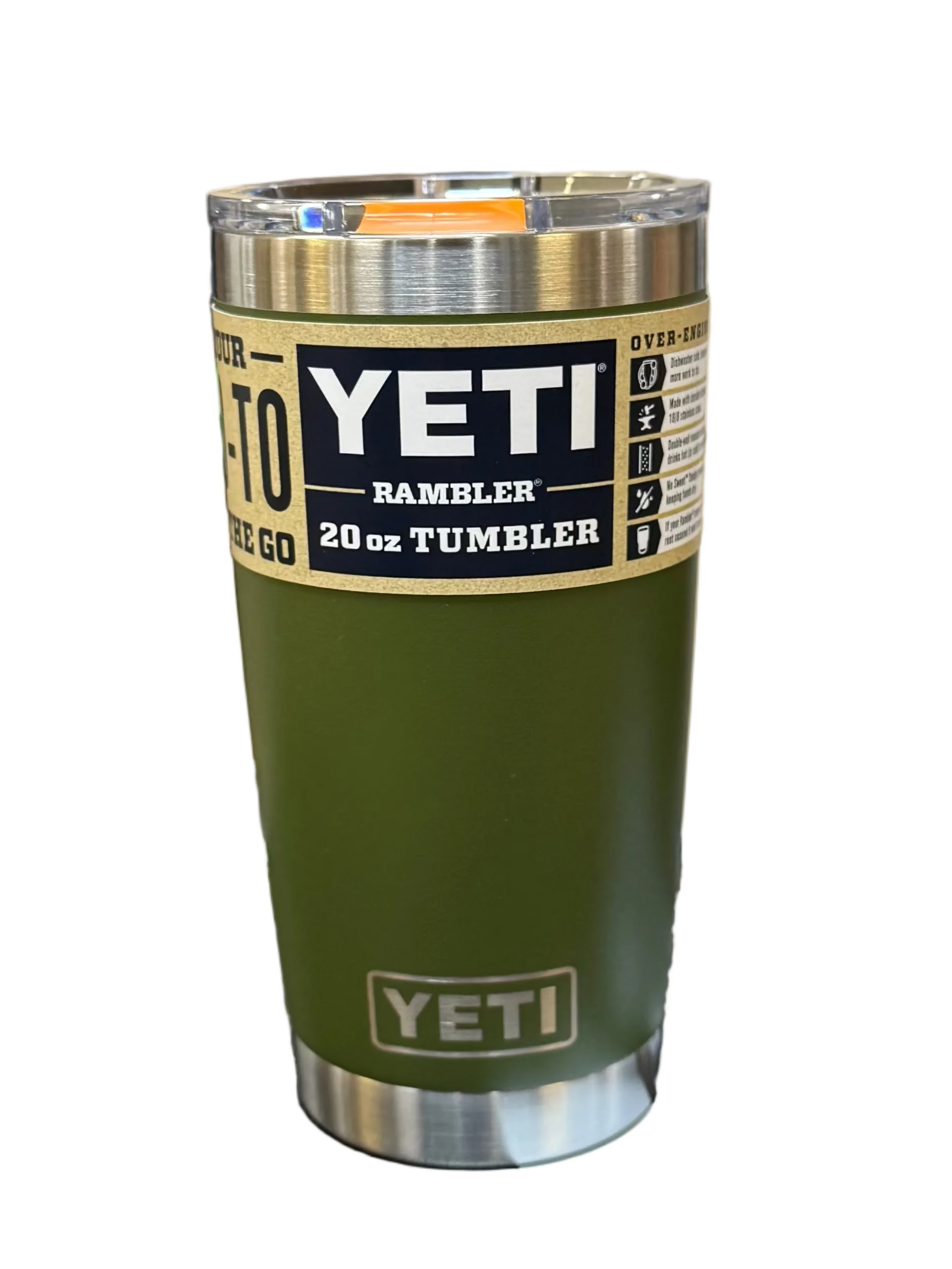 Rambler 20 oz Tumbler - Olive/ King Crab Orange
