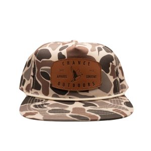 Old School Duck Camo Leather Patch Hat