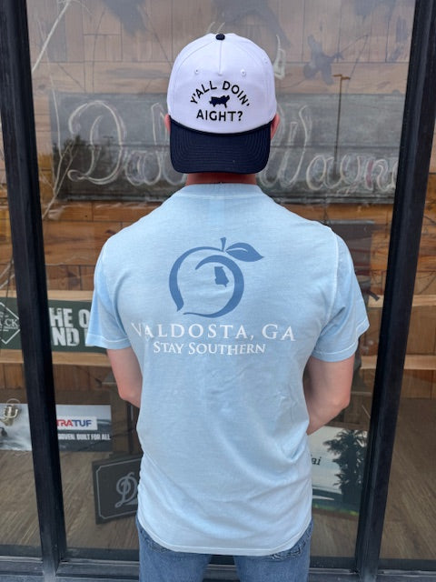 Hometown Valdosta SS Pocket Tee - Sky Blue