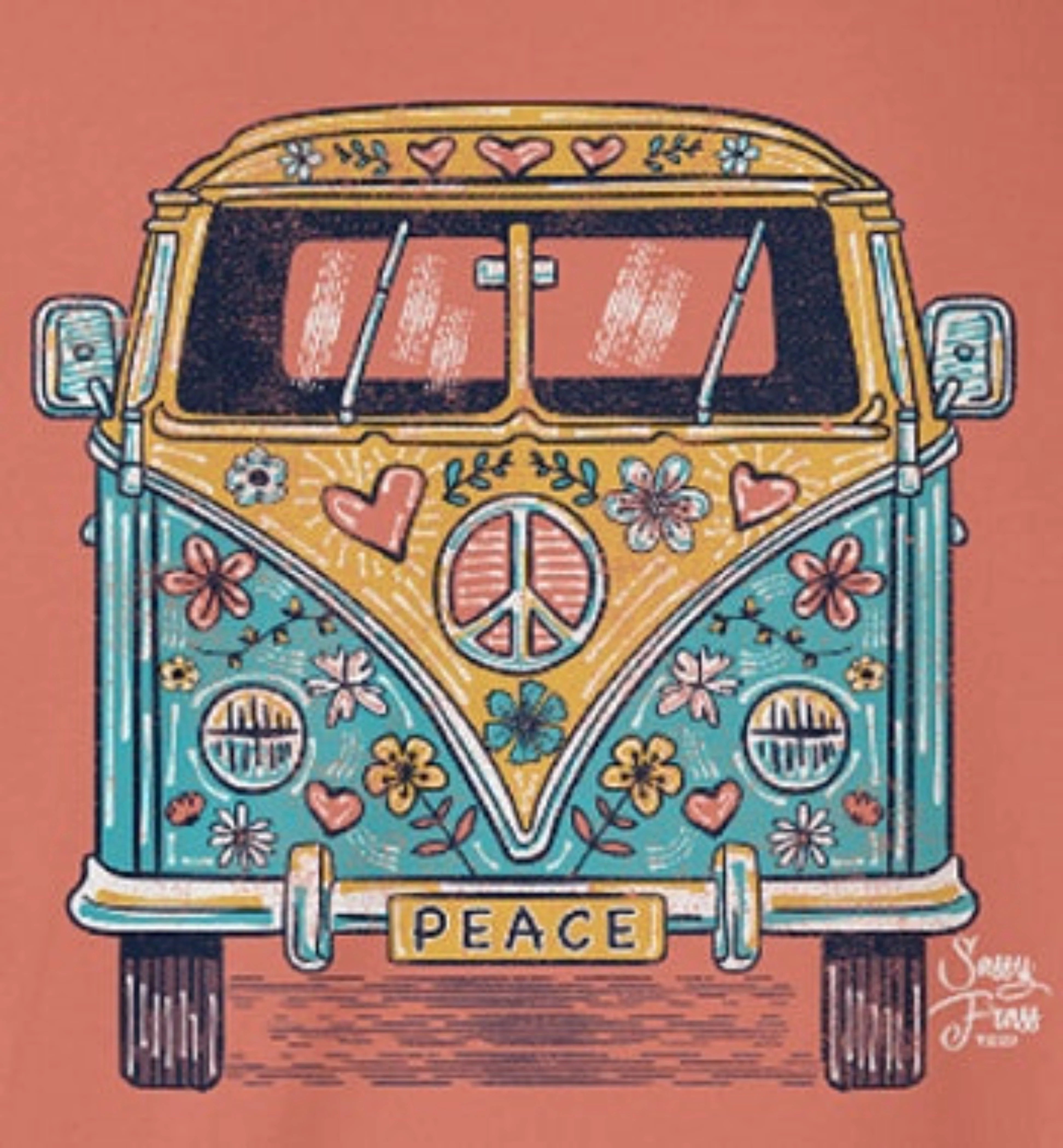 Peace Van Tee - Pink