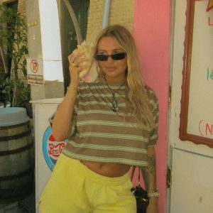 Striped Boxy Tee - Way Down South Tan Lines