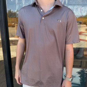 Pointer Performance Polo - Taupe/Sky Blue