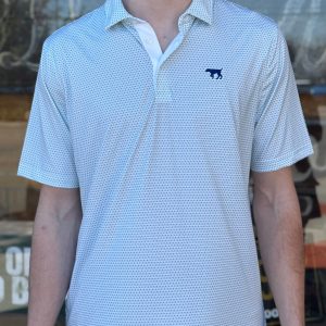 Tonal Pointer Performance Polo - White/Leaf/Navy