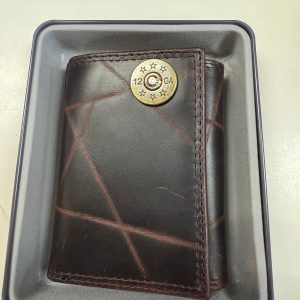 Wrinkle Leather Trifold Wallet - Shotshell Concho