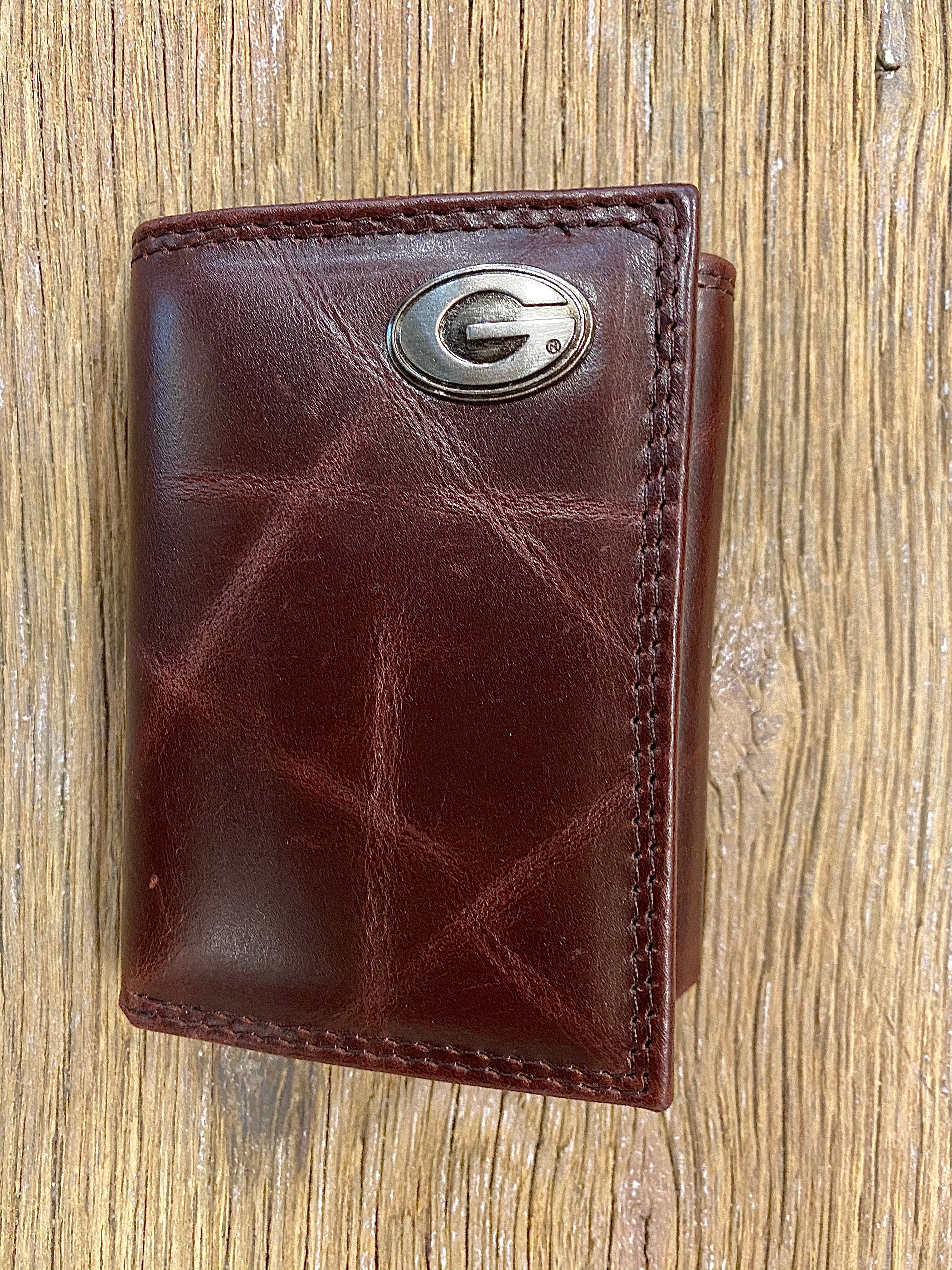 Wrinkle Leather Trifold Wallet - Georgia Concho