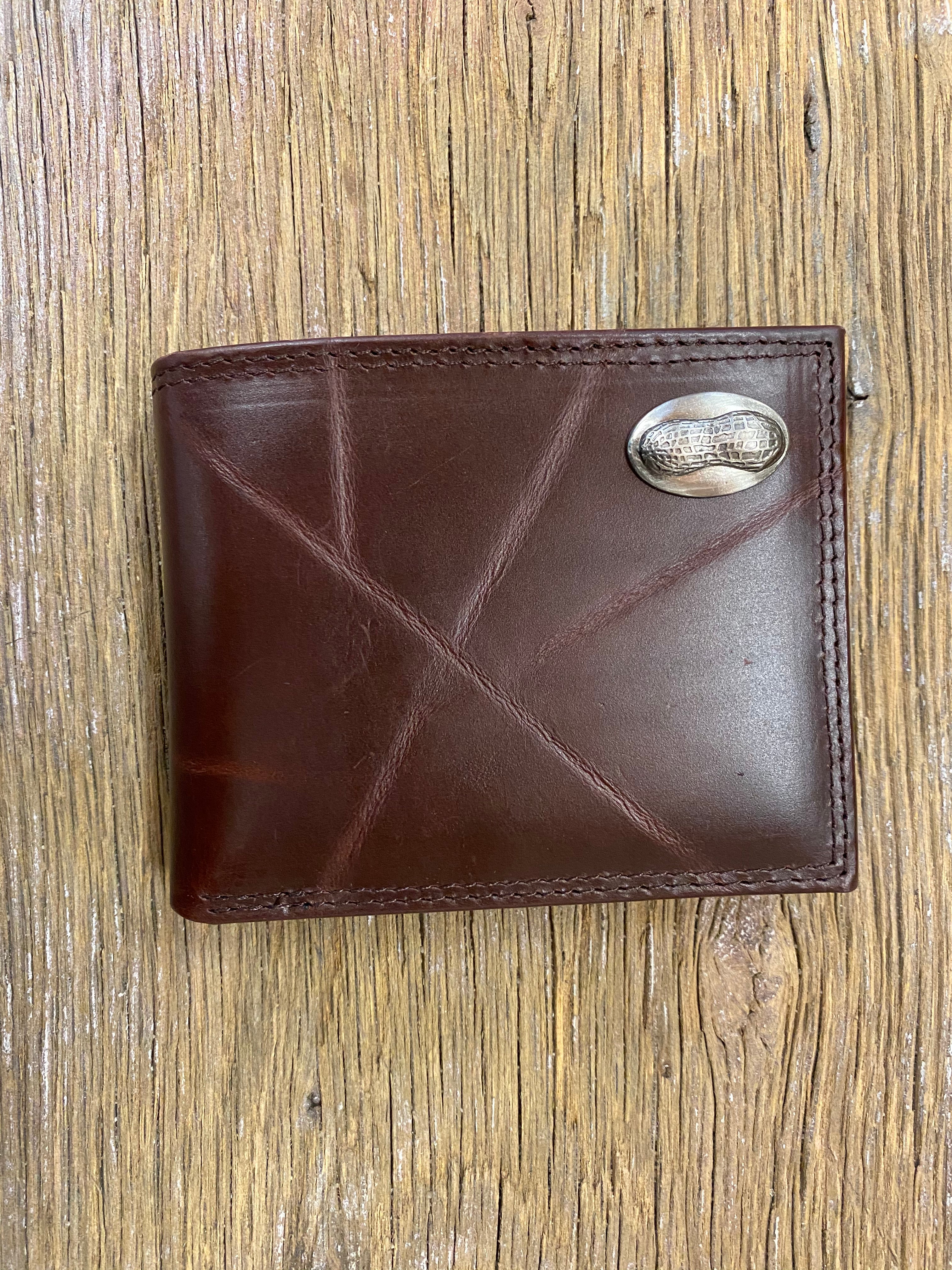 Wrinkle Leather Bifold Wallet - Peanut Concho