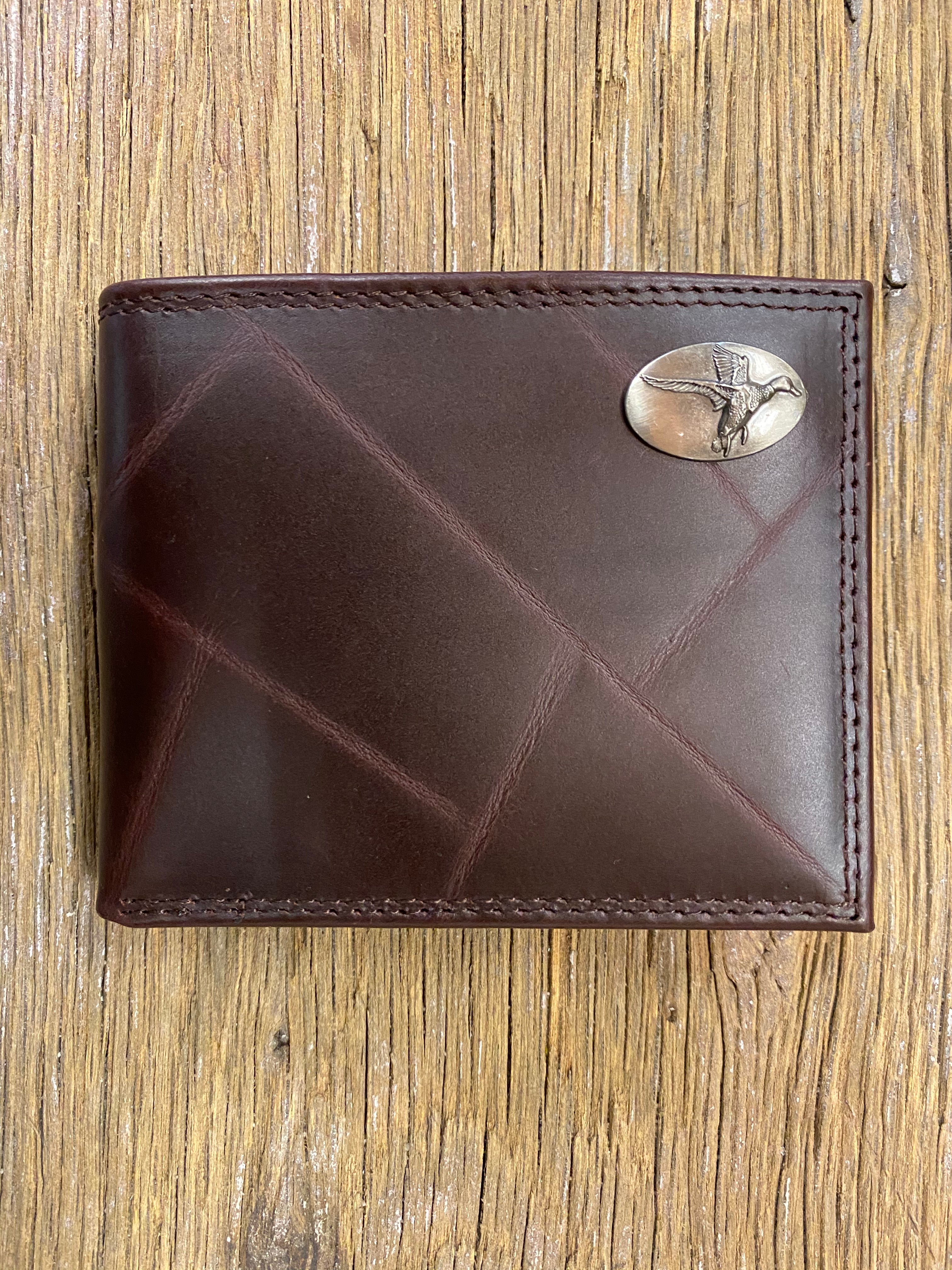 Wrinkle Leather Bifold Wallet - Mallard Concho