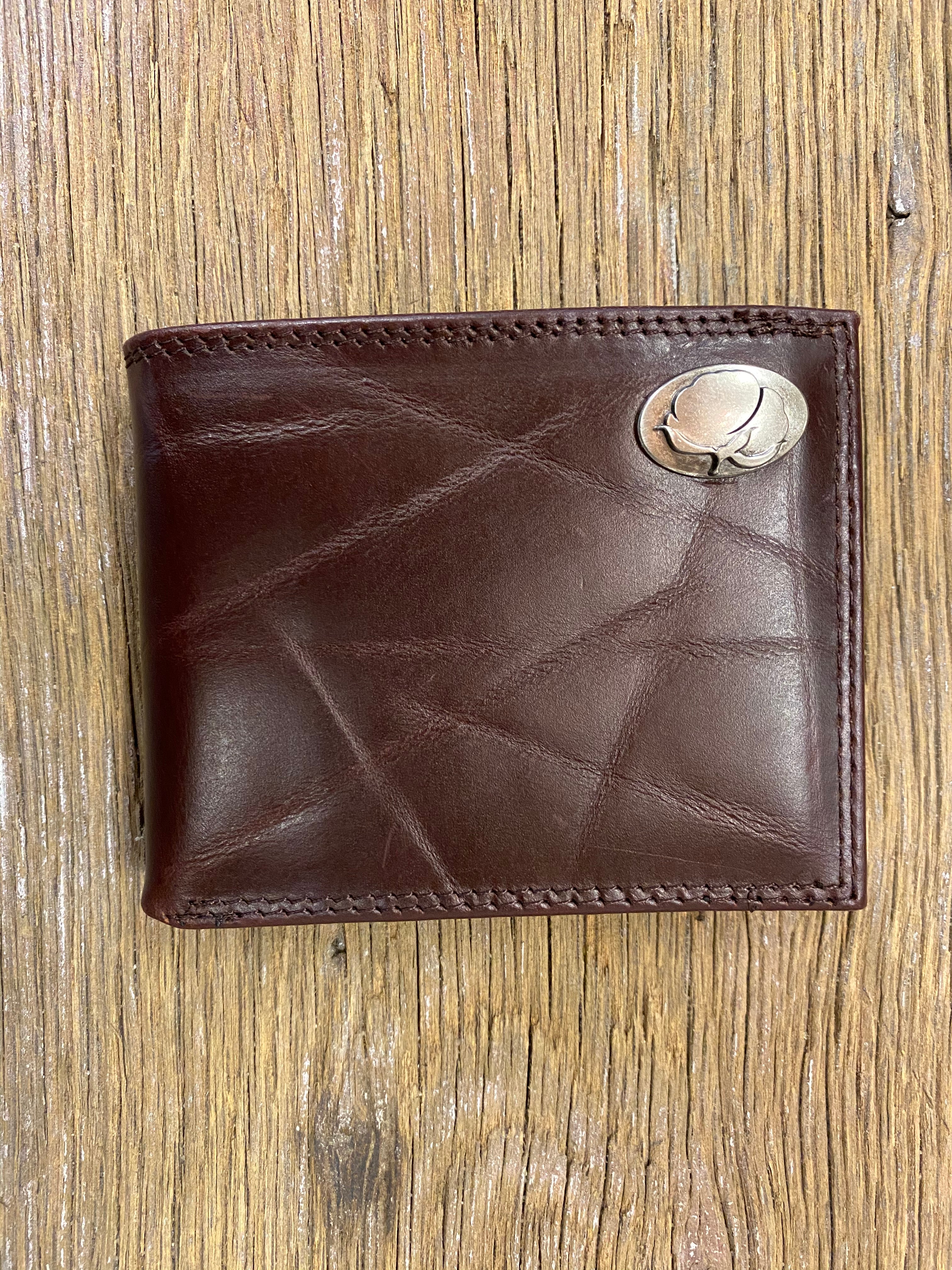 Wrinkle Leather Bifold Wallet - Cotton Concho