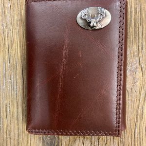 Wrinkle Leather Trifold Wallet - Buck Concho