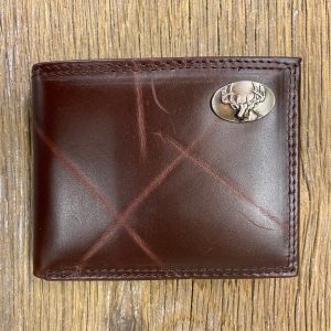 Wrinkle Leather Bifold Wallet - Buck Concho