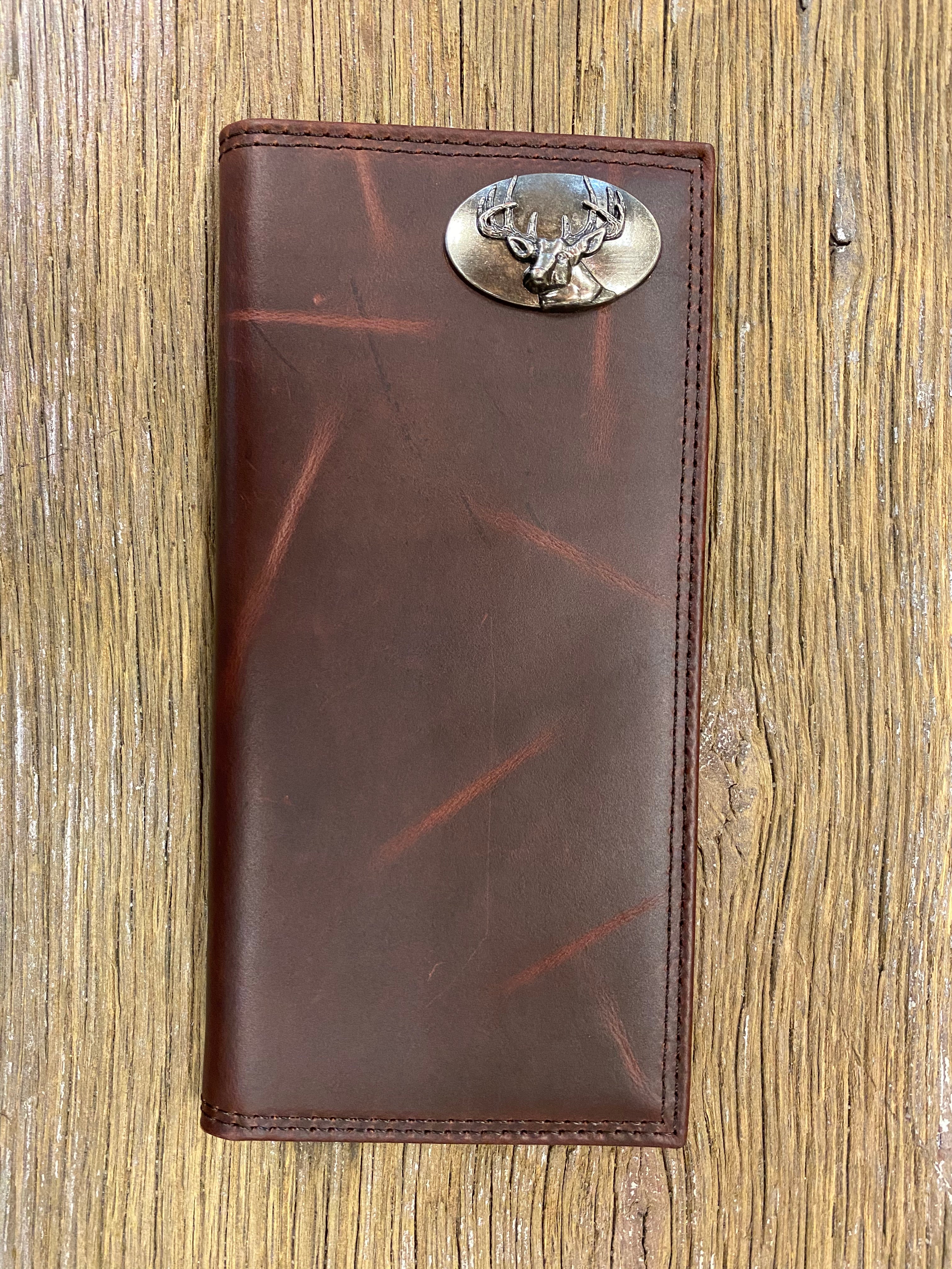 Wrinkle Leather Roper Wallet - Buck Concho