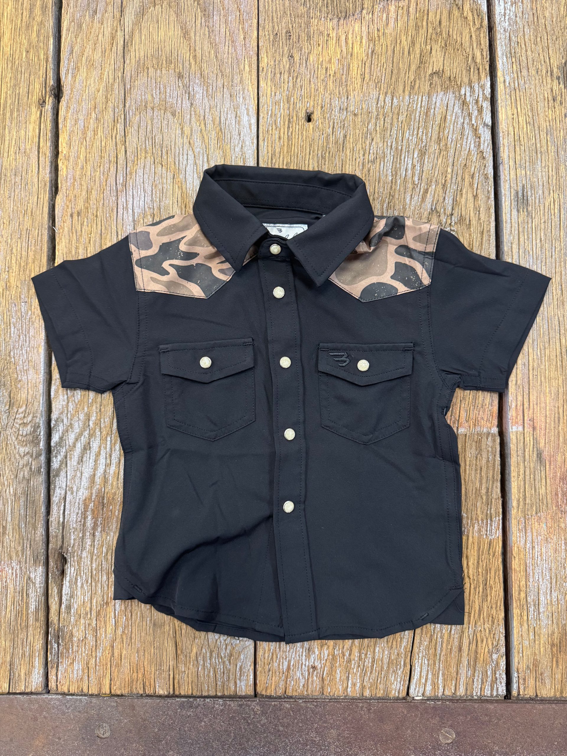 Youth Performance Western Shirt - Deer SZN (Black/Gauge Camo)