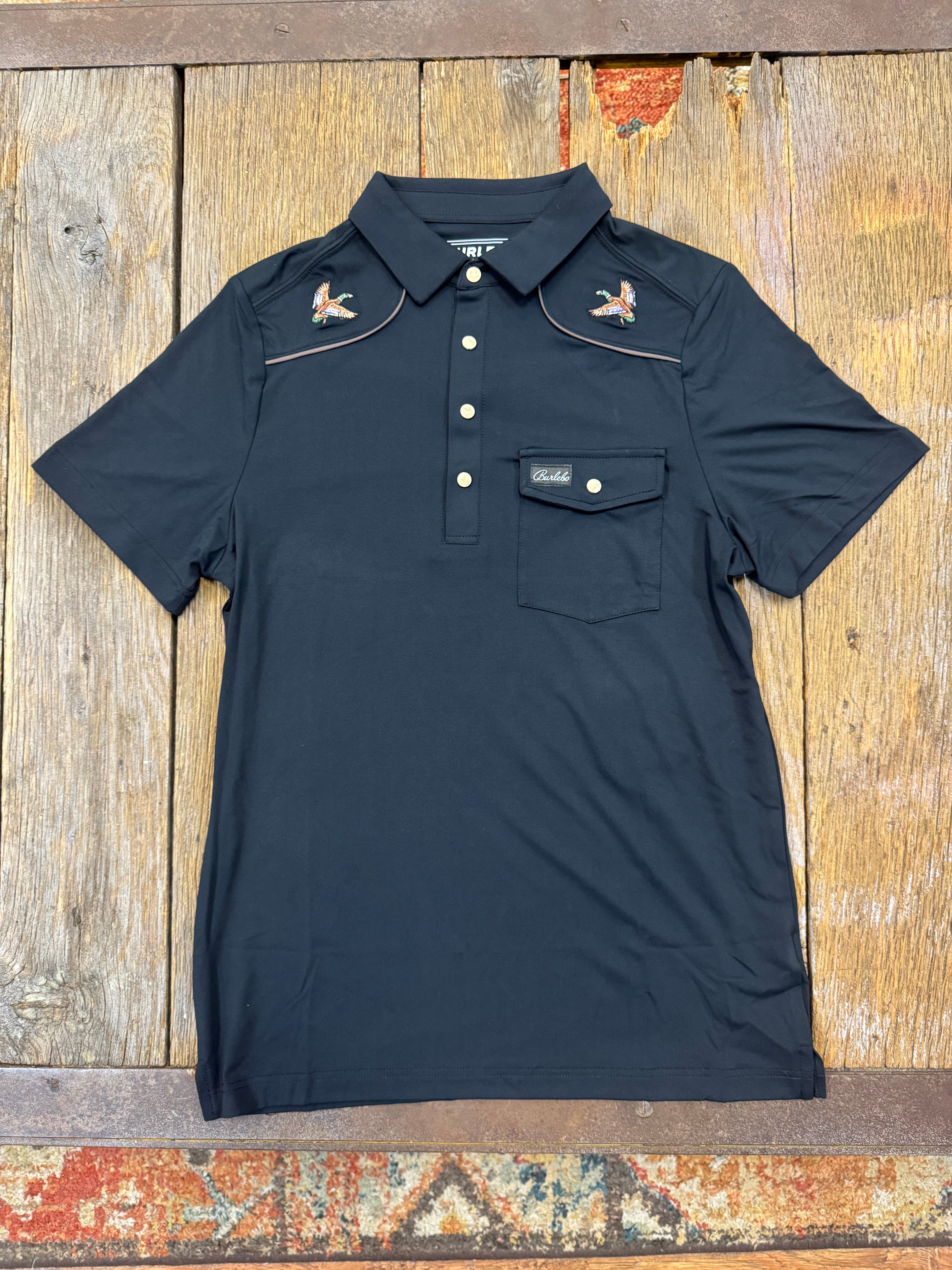 Pearl Snap Performance Polo - Mallards (Black)