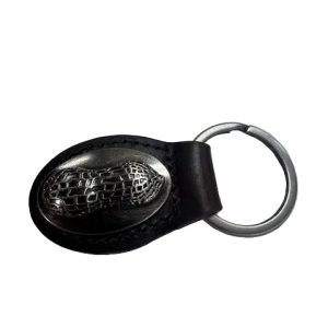 Brown Oval Peanut Concho Key Fob