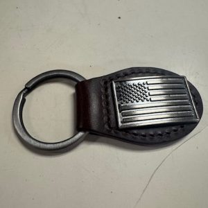 Brown Oval Flag Concho Key Fob