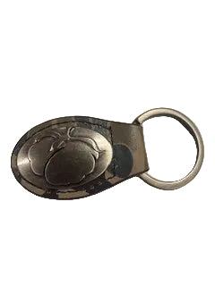 Green Old School Camo Leather Key Fob - Cotton Concho