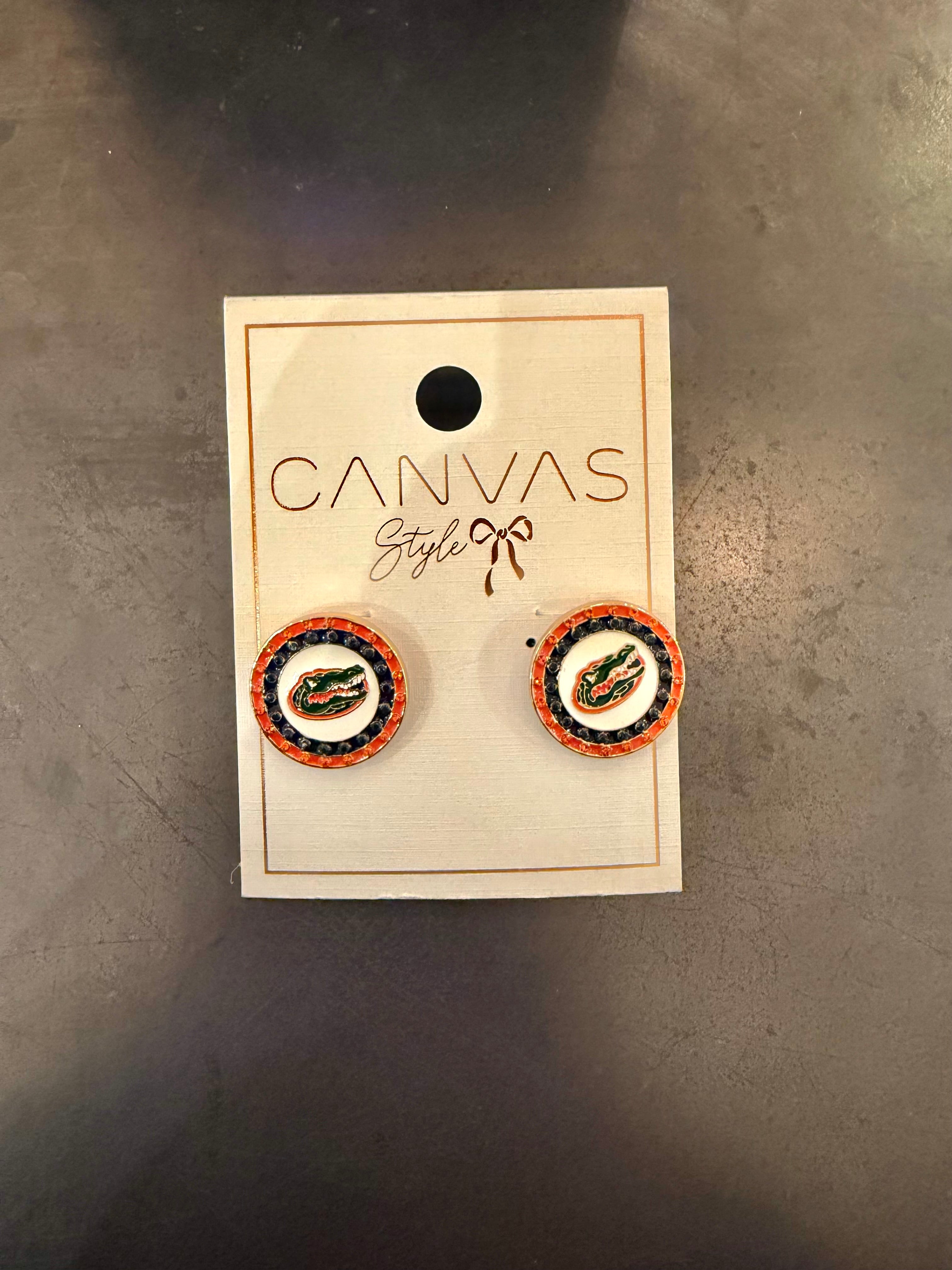Florida Gators Circle Stud Earrings