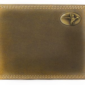 VINTAGE TAN PASSCASE WALLET - BRASS MALLARD