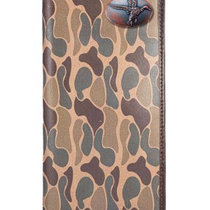 Brown Old School Camo Roper Wallet - Mallard Concho