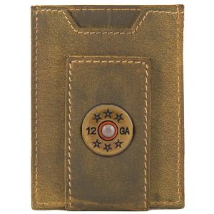 VINTAGE TAN FRONT POCKET WALLET - BRASS SHOT