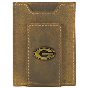 VINTAGE TAN FRONT POCKET WALLET - BRASS GEORGIA