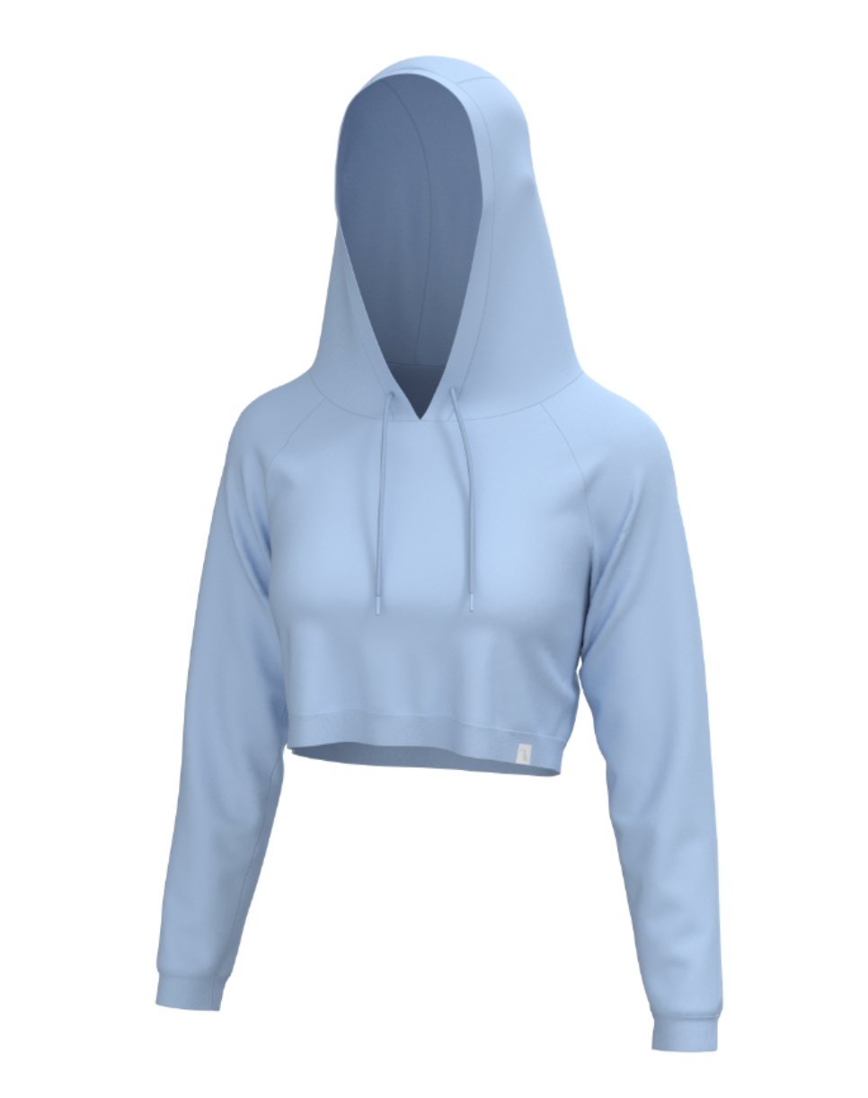 LG Velvet Fleece Cropped Hoodie - Periwinkle