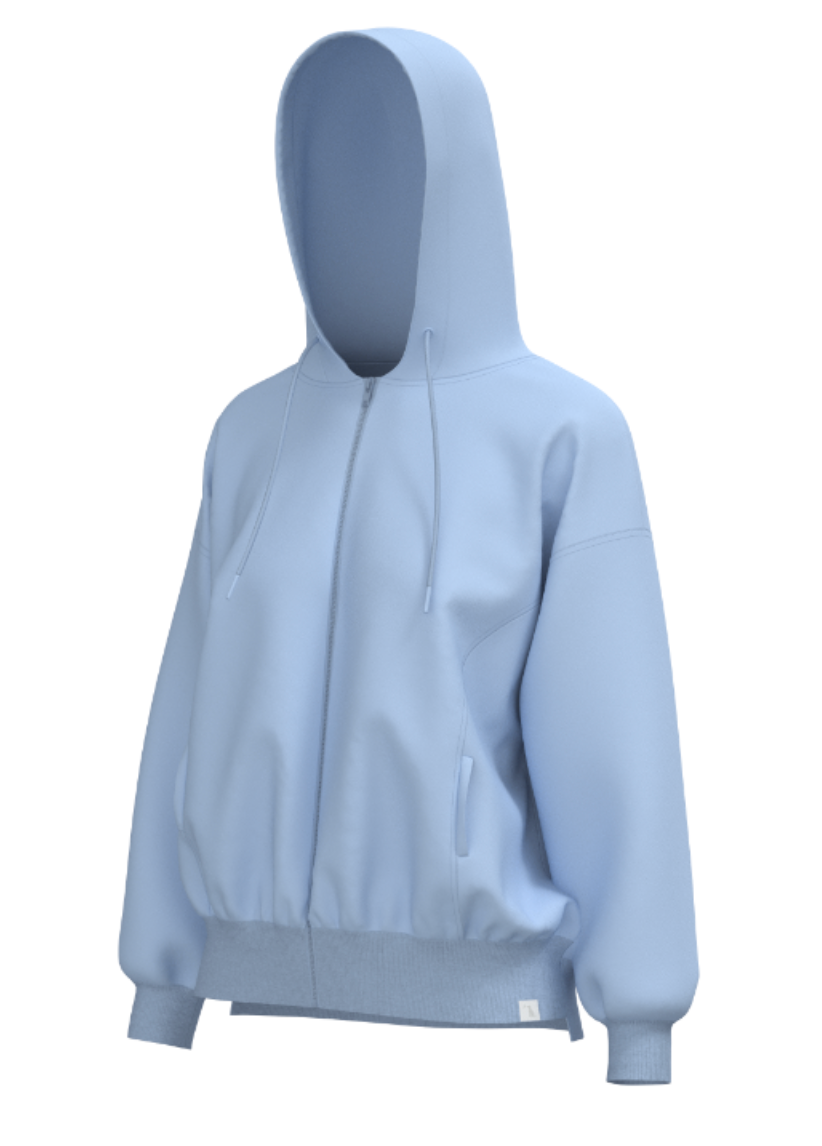 LG Velvet Fleece Front-Zip Hoodie - Periwinkle