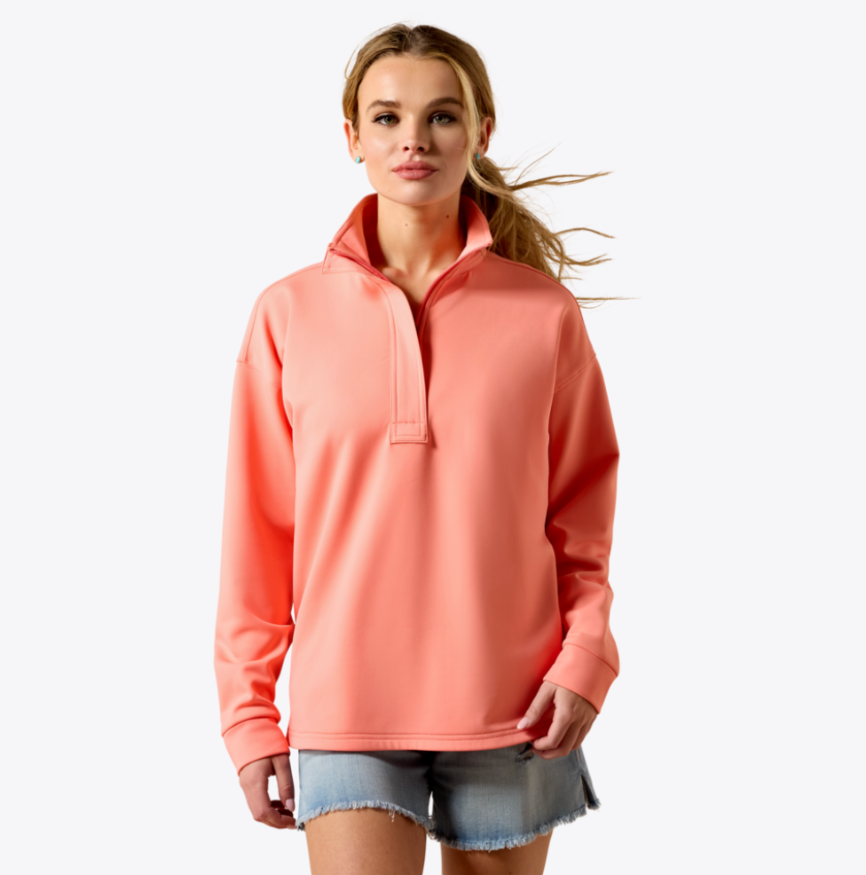Breeze Logo 1/2 Zip Sweatshirt - Shell Pink
