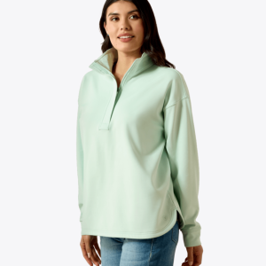 Breeze Logo 1/2 Zip Sweatshirt - Dusty Aqua